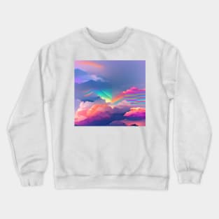 Aesthetic Vaporwave Rainbow Crewneck Sweatshirt